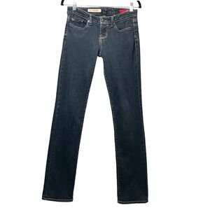 Y2K Aeropostale X2 Slim Jeans Size 0 Long Low Rise Straight Leg Dark Wash Denim